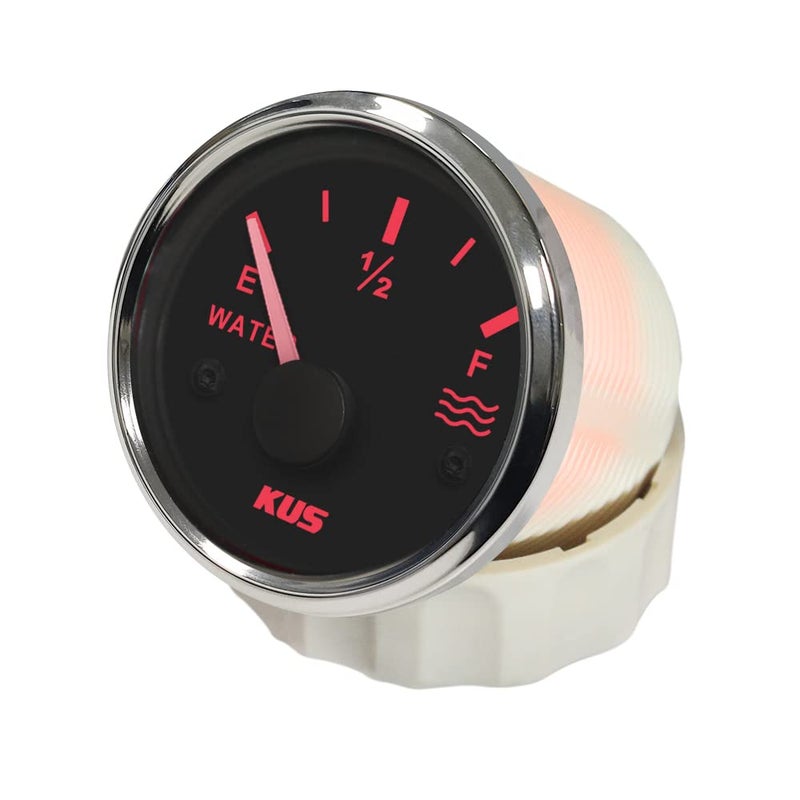 Eling Kus Water Level Gauge Meter Indicator 240-33ohm with Backlight 12V/24V 52mm(2") (Black+Stainless) - Image 3